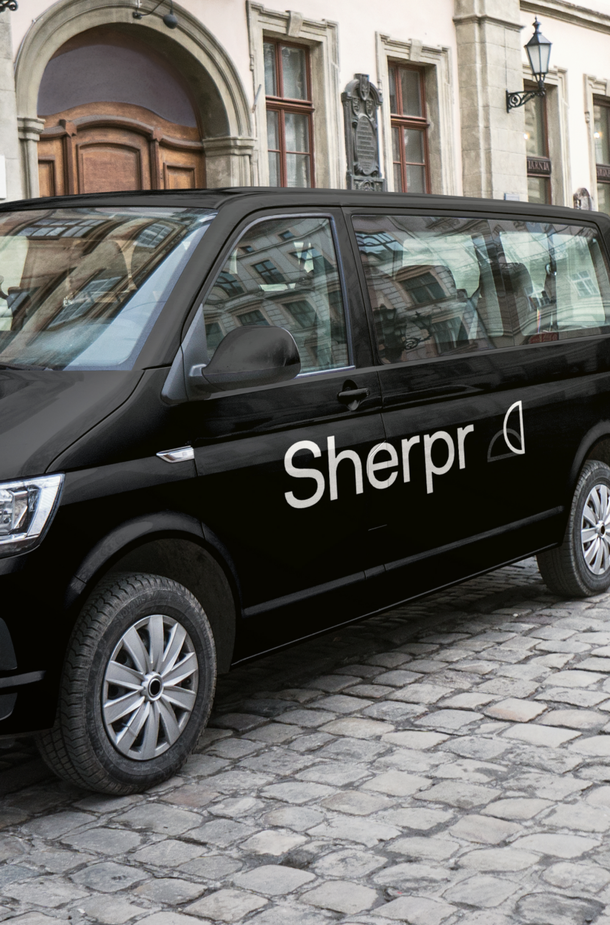 A Sherpr branded van