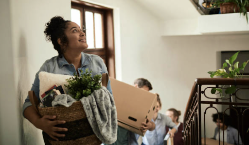 student moving into student accommodation