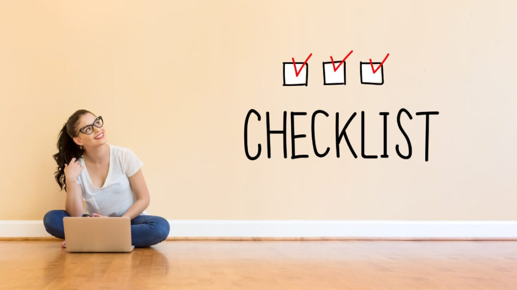 Packing checklist - Sherpr